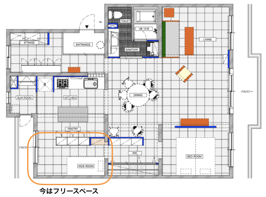 子供部屋になる予定のフリースペース