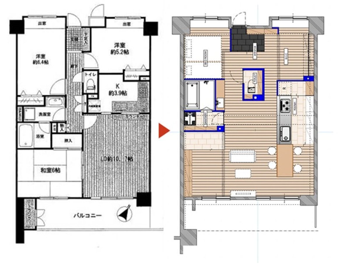 間取りビフォーアフター
