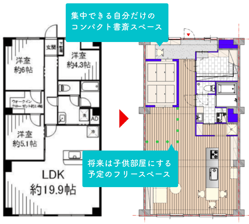 3ldkリノベーションの間取り図4