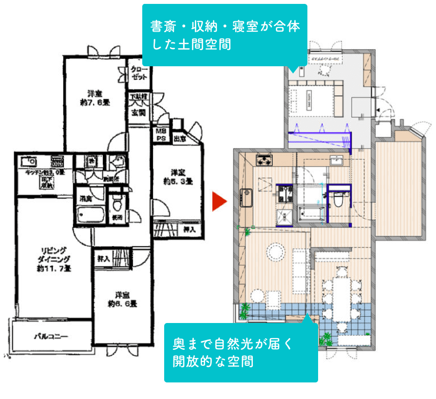 3ldkリノベーションの間取り図5