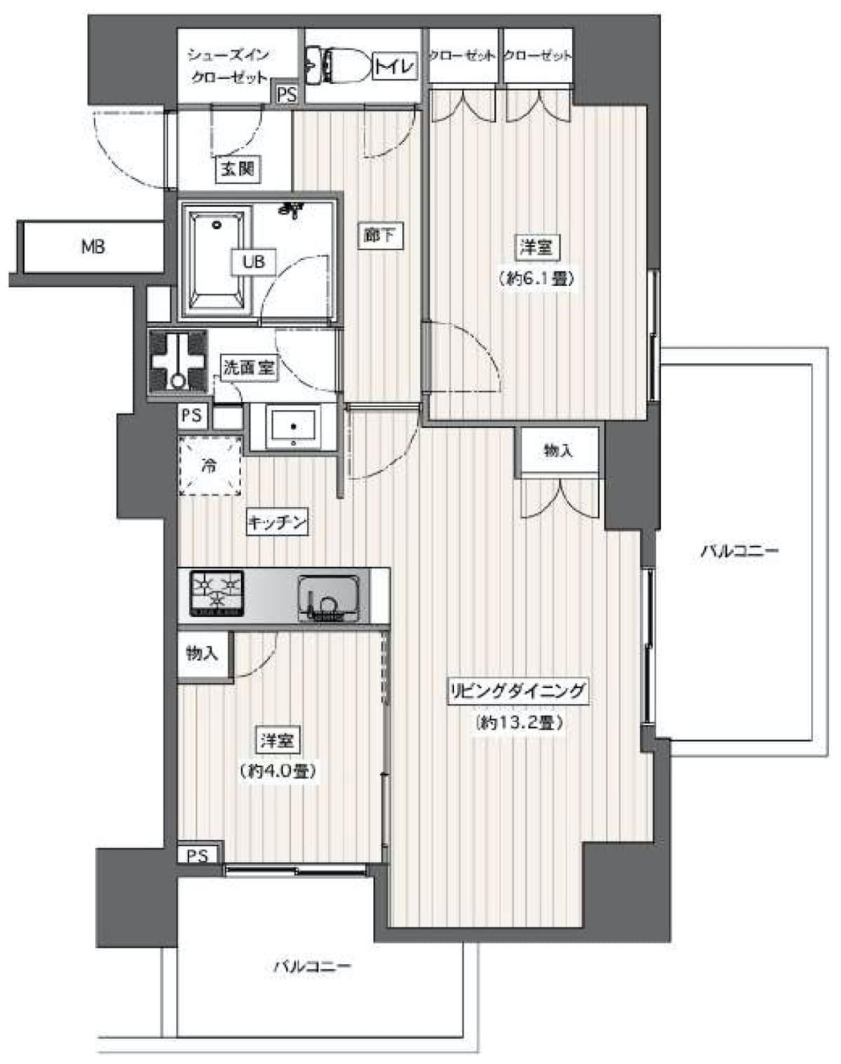 駒込の販売中古マンションの間取り図