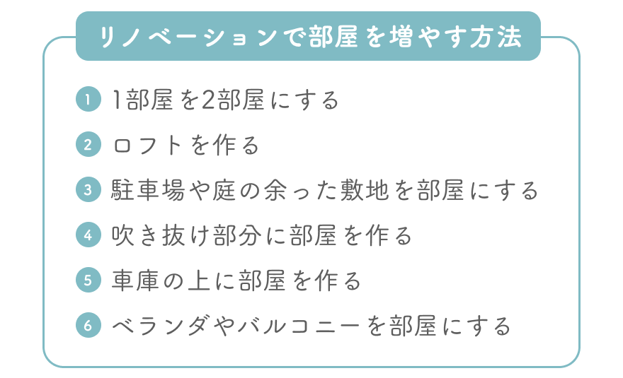 リノベーションで部屋を増やす方法