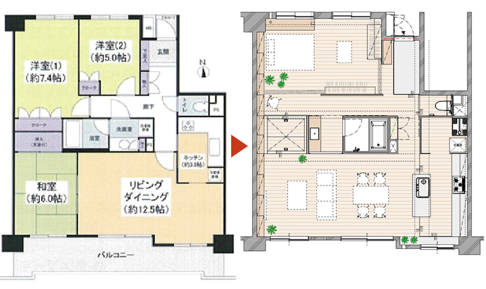 和室リノベーション事例②間取り図