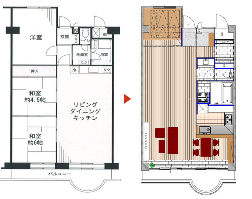 和室リノベーション事例③間取り図