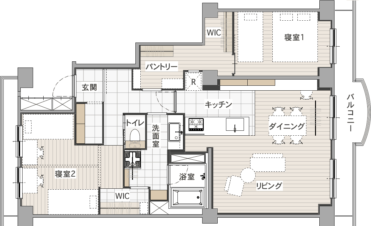 松戸市の中古マンションのリノベーション後の間取り図