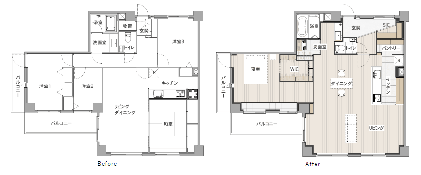 ▼間取り図　Before＆After