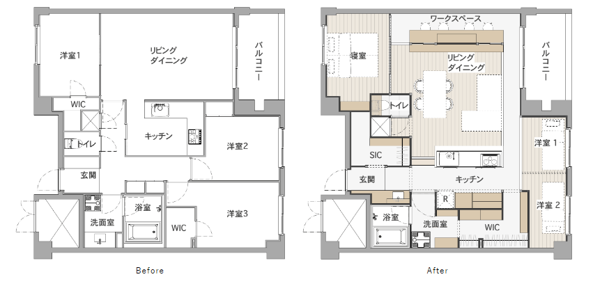 ▼間取り図　Before＆After