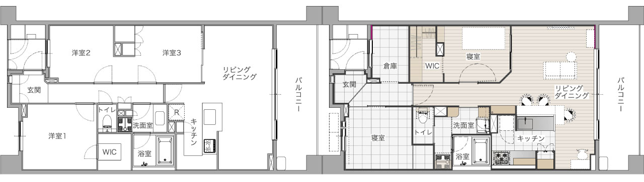 リノベーション事例③ビフォーアフター