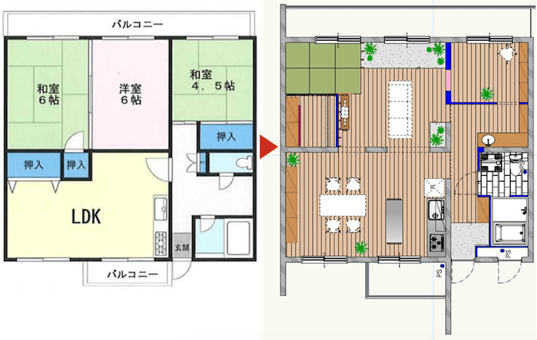 書道を楽しむ和の空間　間取り図