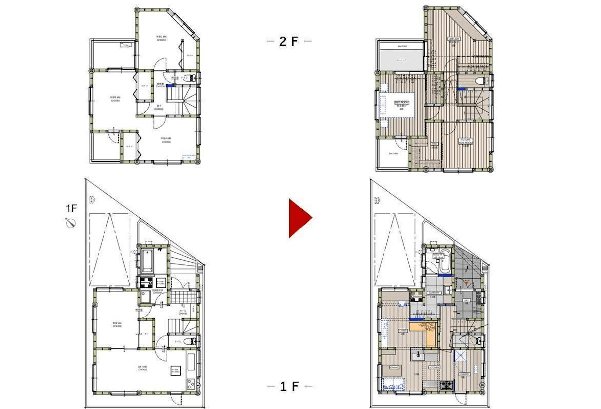 キッチンを中心とした、家族の存在を感じる空間にリノベーション_間取り図