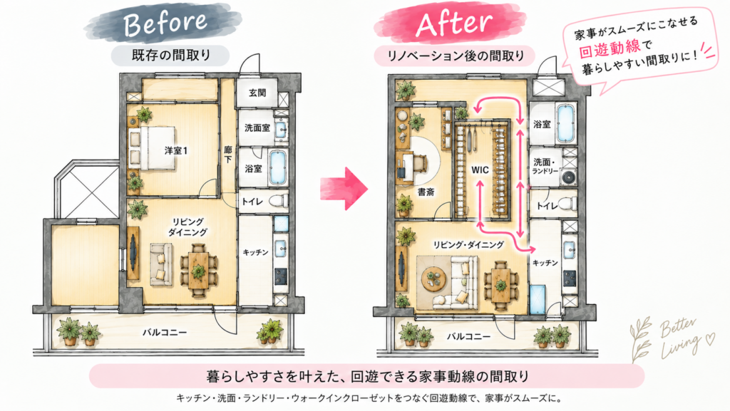 8坪狭小住宅（回遊導線改善）
