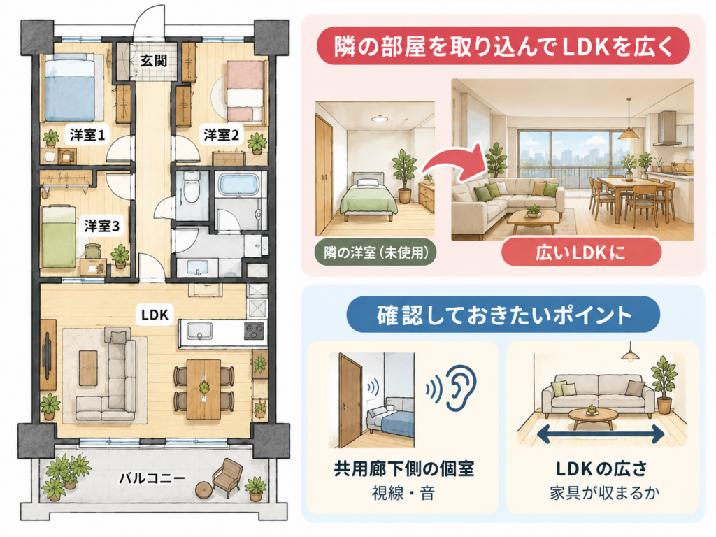 マンション 3ldk 間取り（田の字型）