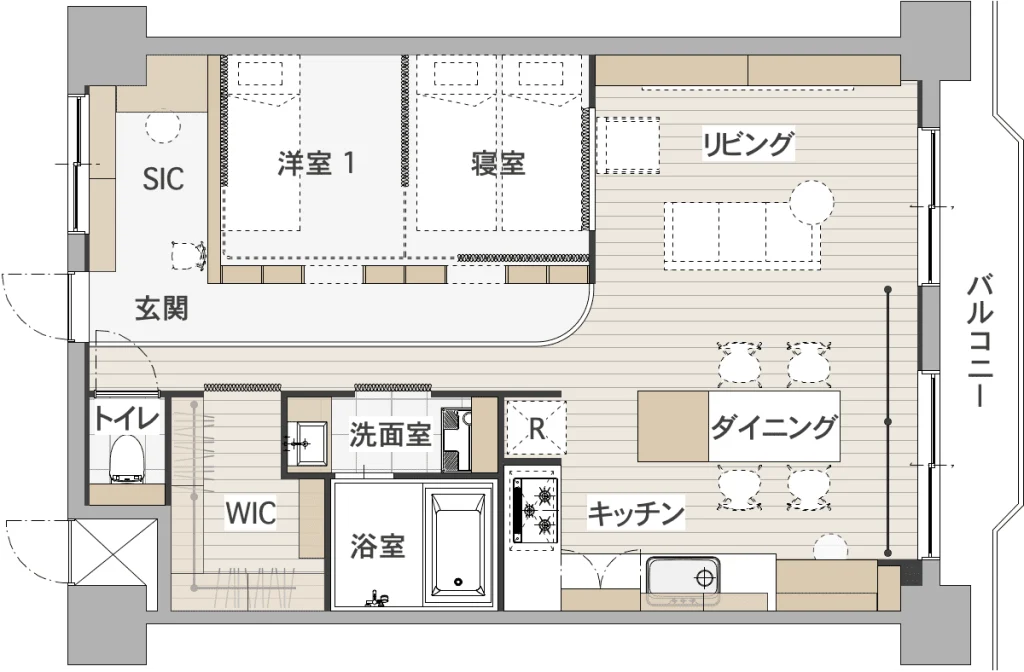 二人暮らし｜ポイントは“ゆるやかな仕切り”