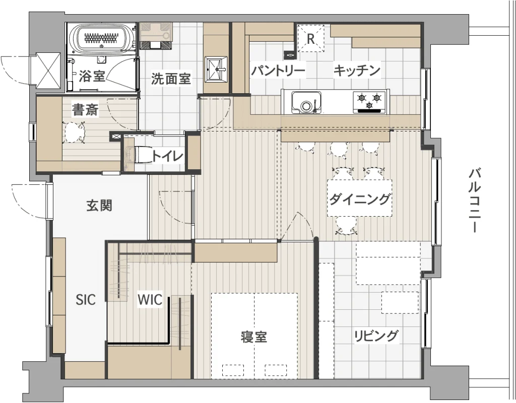 ワークスペースのある間取り