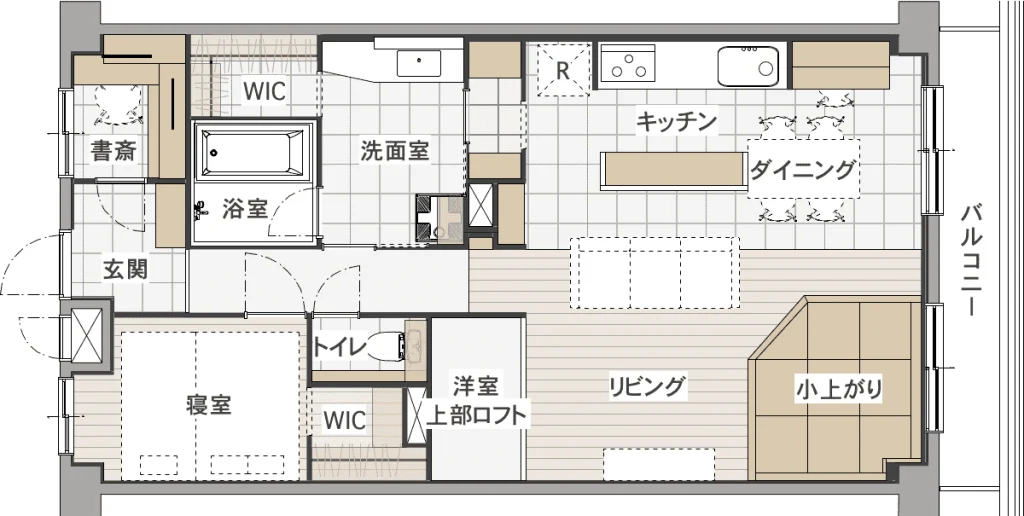 3人暮らし｜ワークスペースの場所を工夫して