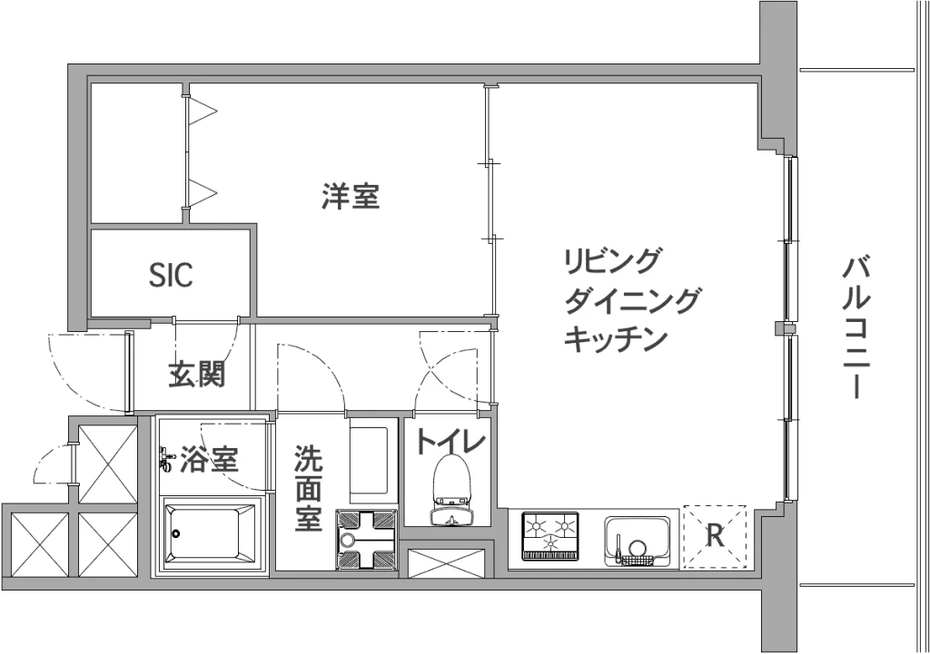 ① 壁で仕切らず、光と風が通る余白をつくる